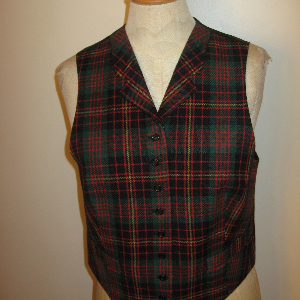 Ralph Lauren Holiday Plaid Fitted Vest